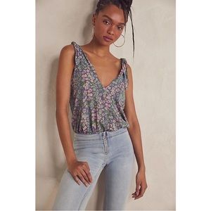 NWOT Free People Bare it All Tie Shoulder Bodysuit